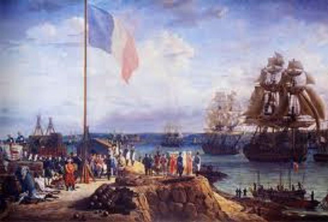 1811. Napoléon et Marie-Louise assistent au défilé de l'escadre de Cherbourg.