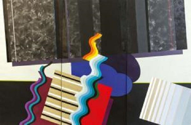 MOHAMED MEHELI. SANS TITRE 2011. TRYPTIQUE ACRYLIQUE SUR TOILE ET COLLAGE 200X300cm Daté et signé au dos de chaque toile