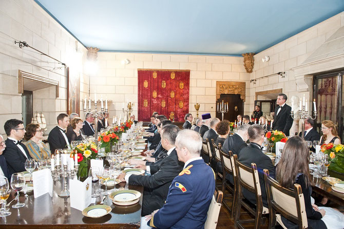 25 JUIN 2014. DINER EN L'HONNEUR DU PRINCE LEKA II D'ALBANIE ET DE SA FIANCEE. C* Photo Daniel ANGELESCU . romana regala