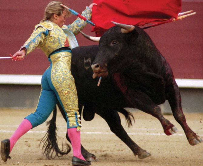 1996. MADRID LAS VENTAS. CRISTINA SANCHEZ née le 20 Févriet 1972 à Madrid