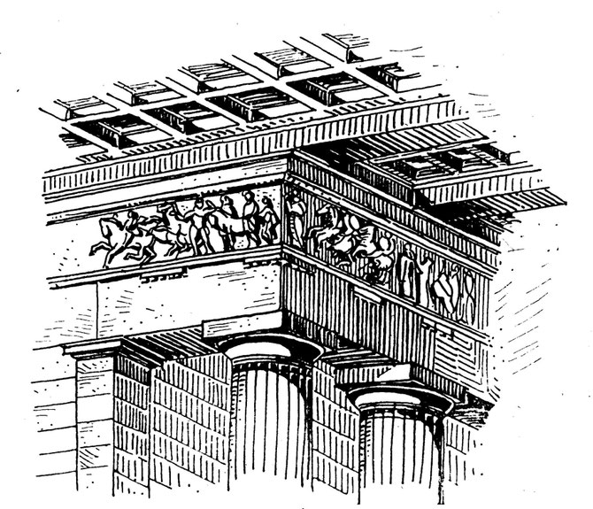 Ecke des Parthenon