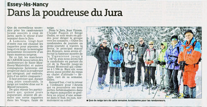 Article E.R. sur le séjour raquettes à Lamoura
