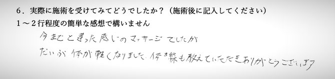 腰痛でお悩みの方の感想イメージ