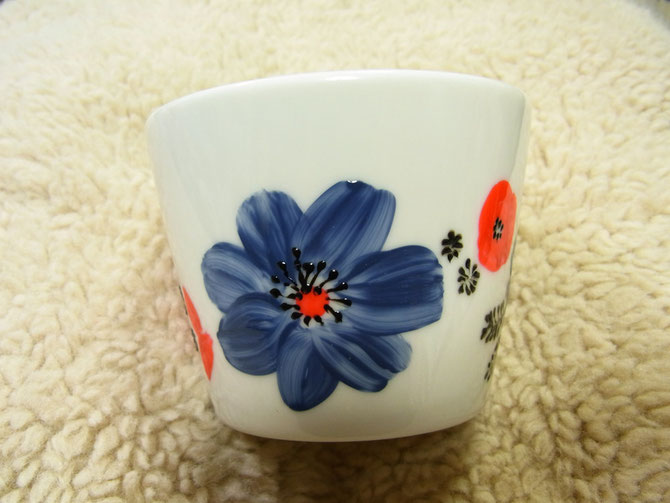 カラーのお花柄(そば猪口)