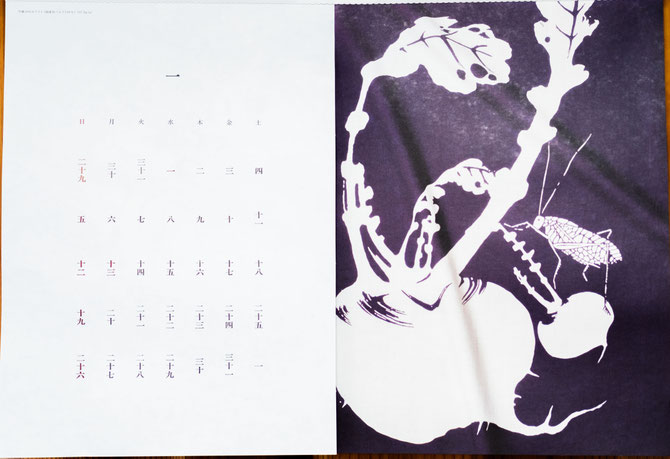 1月のカレンダーは「蕪(かぶ)」