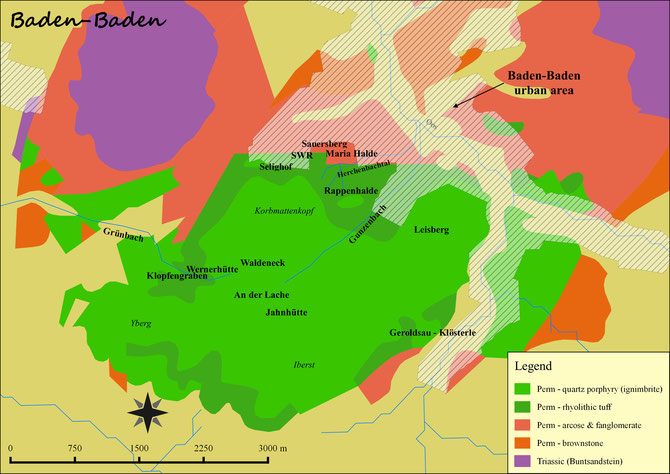 Geological map of Baden-Baden - (c) Siegeris