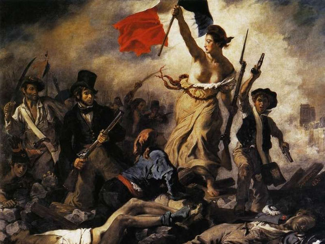 La libertad guiando al pueblo. Delacroix (1830)