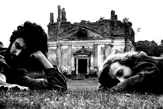 Massimo Brandolini e Sandro Scotti alle rovine di Monterano