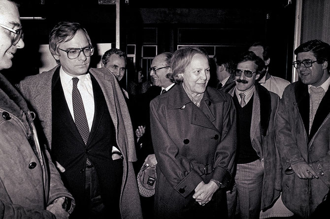 Nilde Jotti a Civitavecchia (con Barbaranelli, Tamagnini, De Angelis e Ranalli)
