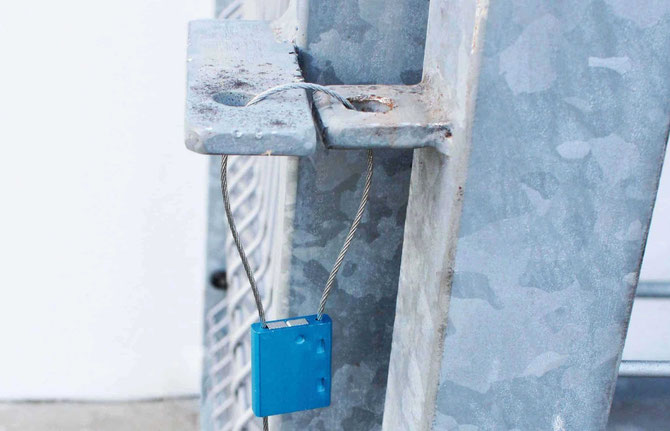 Precinto Seguridad Cable Metalico colores Rojo o Azul