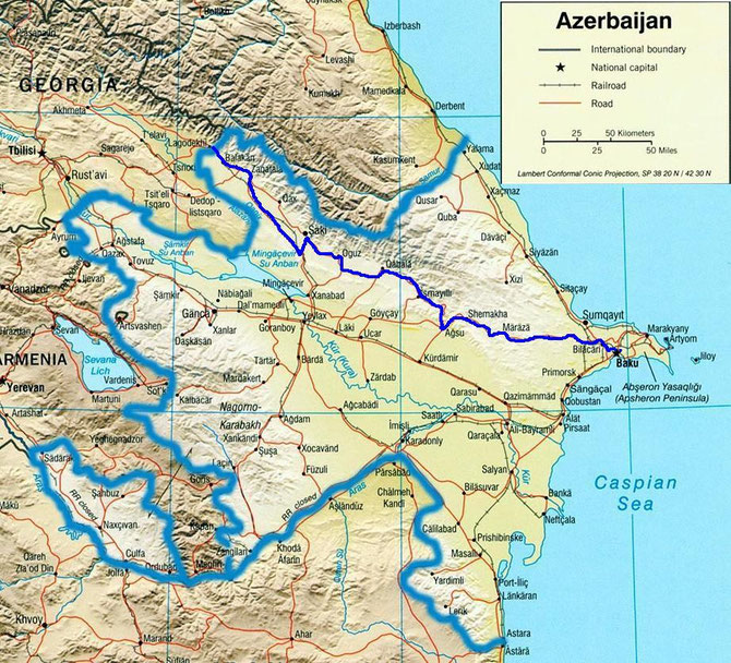 L'itineraire suivi en Azerbaijan