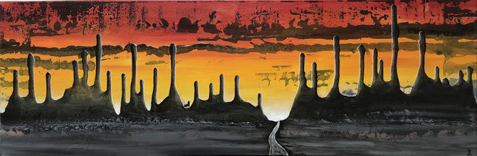 "a long long way to roam..." - 90 X 30 X 2 cm