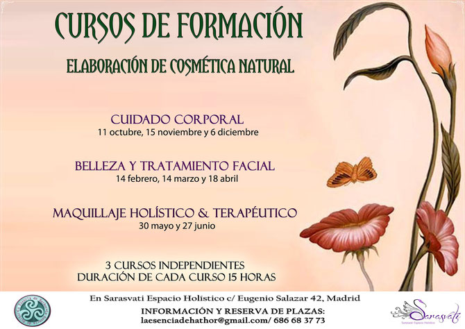 Cursos Cosmética Natural y Maquillaje Terapéutico, Madrid
