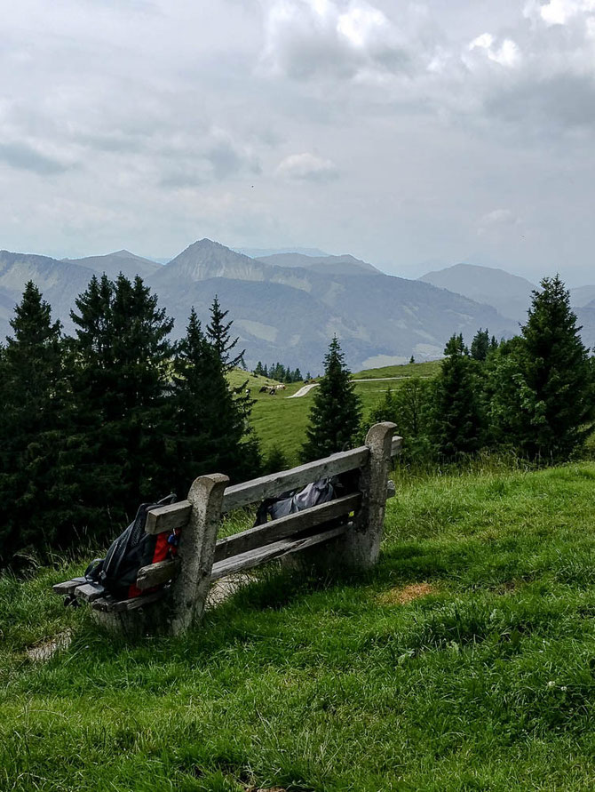Pause. Ein Abstieg ist auch anstrengend.