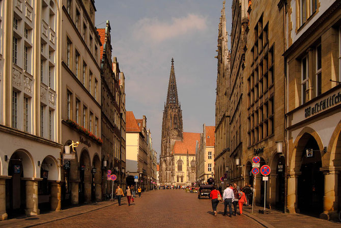 Blick von der Rothenburg über den Prinzipalmarkt zur Kirche St. Lamberti