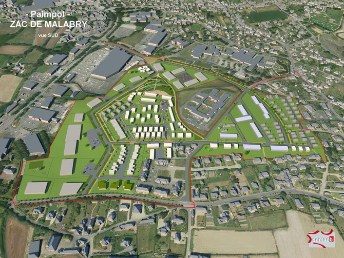 simulation 3D de la ZAC de Malabry à Paimpol