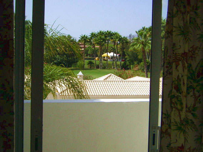 Blick auf den Golfplatz vom ersten Schlafzimmer vom Golf Ferienhaus in Los Christianos auf Tenerife
