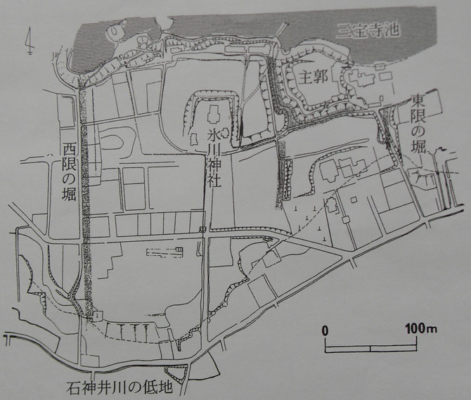 石神井城祉の概略図
