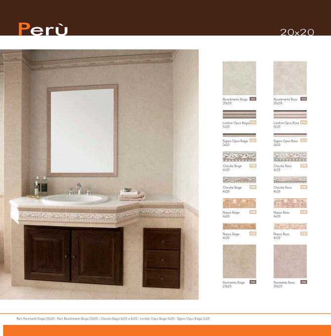 Perù 20x20 Beige- Rosa