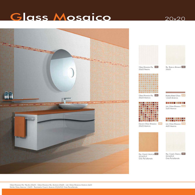 Glass Mosaico Arancio 20x20