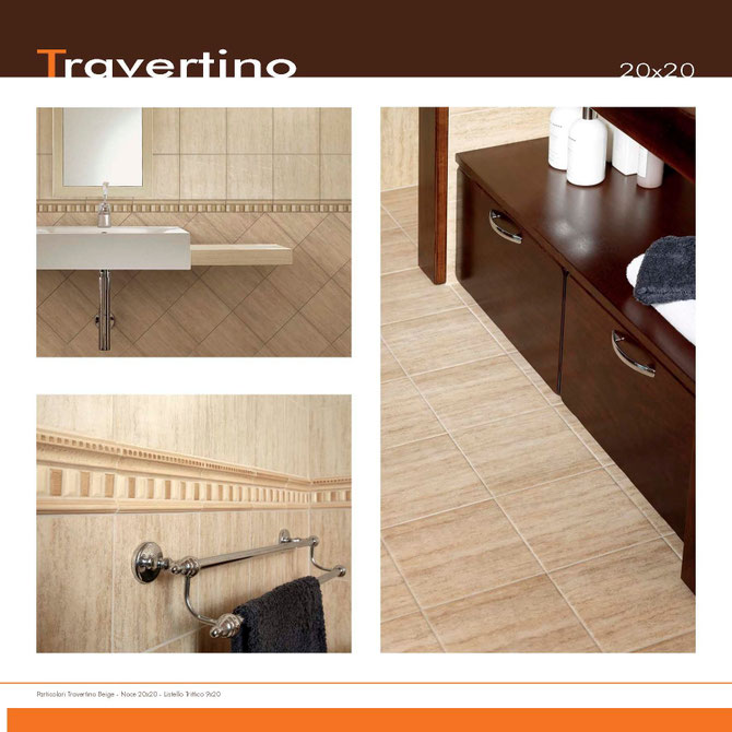 travertino beige-noce 20x20