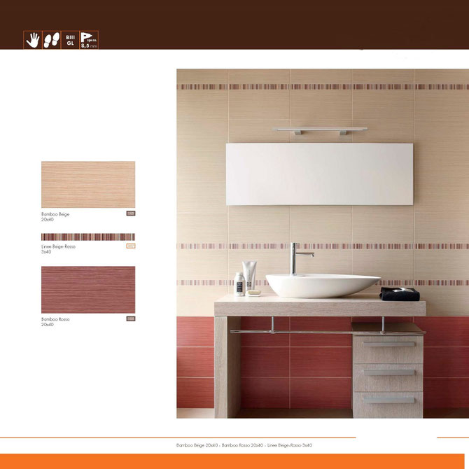 bamboo beige-rosso 20x40