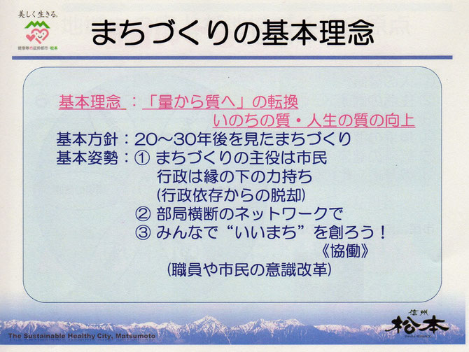 松本市のまちづくりの基本理念