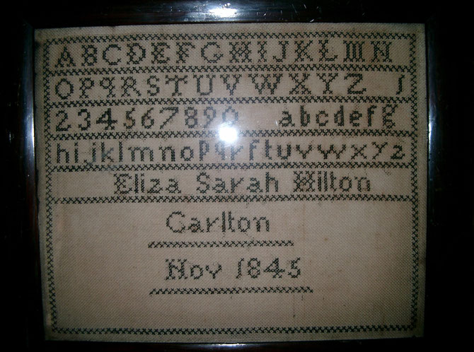 Eliza Sarah Hilton's sampler