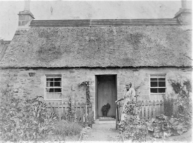 Note: formerly thought to have been Agnes Smith at Burnside cottage, Forneth, 1930s or 1940s. 