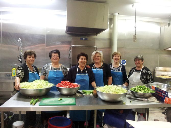 Some members of the Ladies Auxillary and volunteers. From Left to Right, Maria Bouras, Panagiota Mountzouris,Dina Pyromalis, Maria Konstantopoulos, Theodora Michalopoulou, Triada Bouzalas.