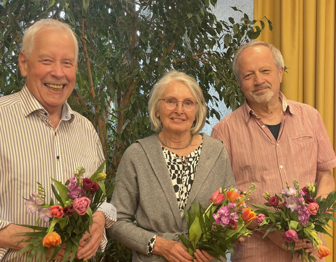 Eberhard Fischer, Anita Mehl, Rainer Goller Nuber (nicht im Bild: Philipp Villwock, Wolfgang Hartwig, Margot Wannhoff, Inge Hessner, Marianne Kehrer)