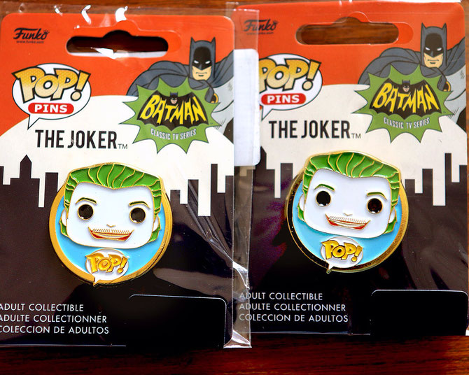 The Joker Pop! Pins, from Funko. Batman the Classic TV series.