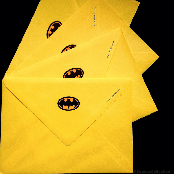 Batman Envelopes, set of four. From 1989.