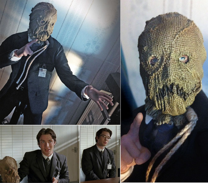 The Scarecrow - custom suit with name tag. Body, hands and head sculpt by Hot Toys.