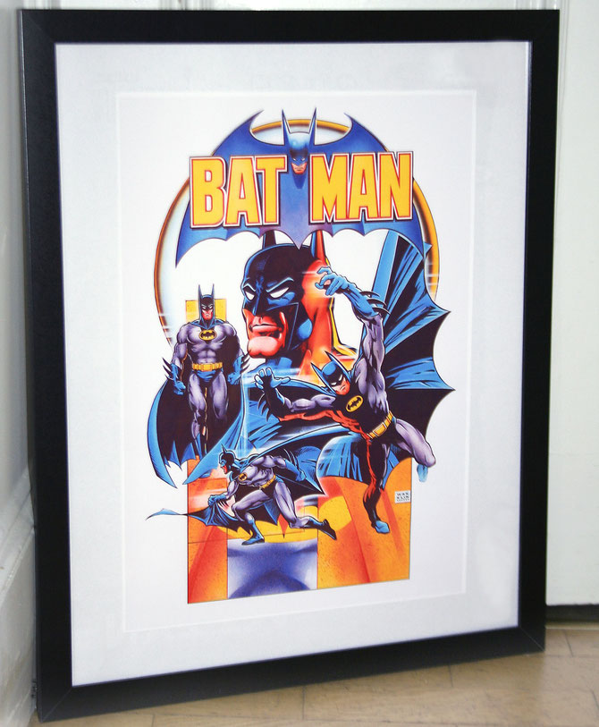 Batman the computer game (1986), the cover art by Bob Wakelin as an art print. With permission by Mr. Wakelin, sold on eBay UK.