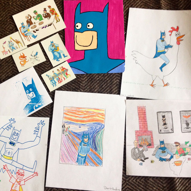 Original art by "Happy Batman" - an artist active on Tumblr and Instagram using the nickname @HappyBatman