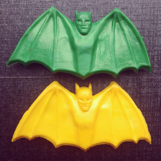 Vintage Batman rings from 1966, from a vending machine.