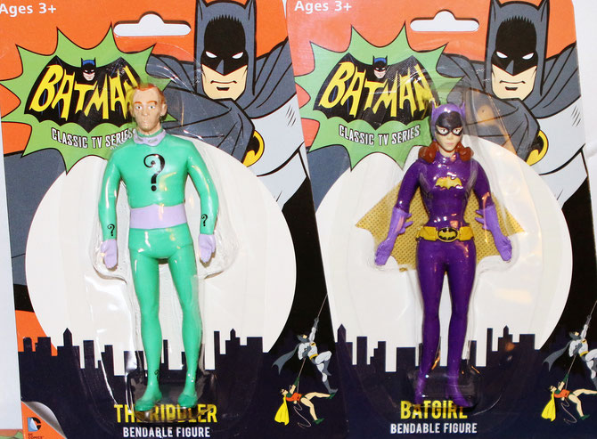 The Riddler & Batgirl bendable figures. Batman The Classic TV Series. Brand : NJCroce