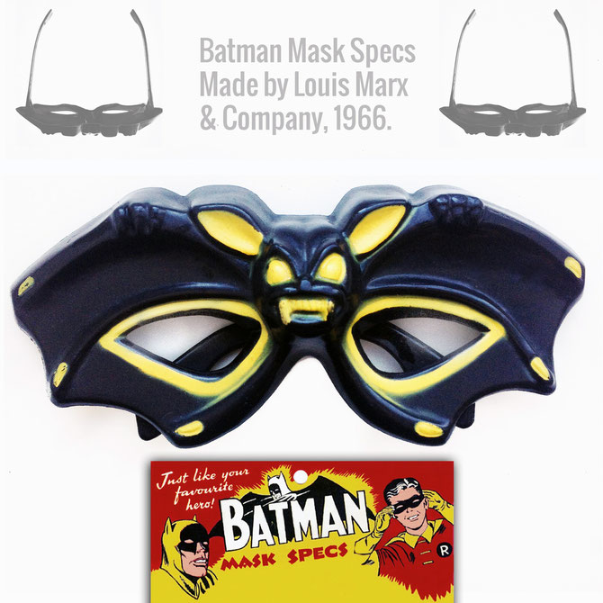 Batman Mask Specs, made by the Louis Marx company in 1966. Loose, nor card. Very rare.