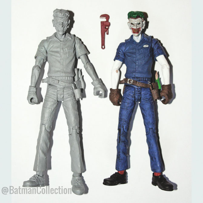 "New52" Joker figure - Prototype from a toy factory and the finished figure.