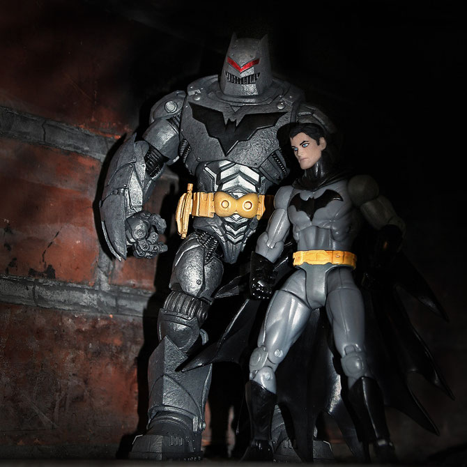 Thrasher Suit & Bruce Wayne in the Batman suit. From the DC Designer series: Greg Capullo.