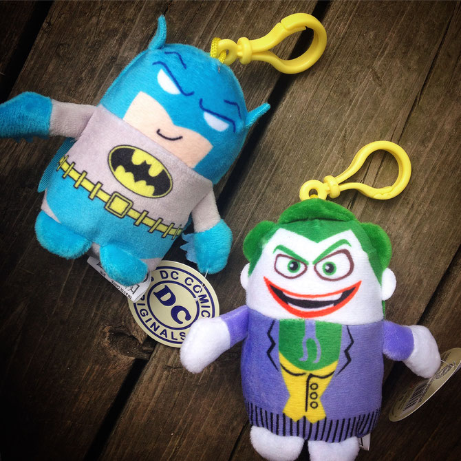 Batman & Joker plush dolls / figures w hangers.