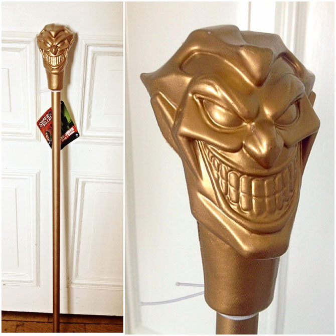 The Joker Cane, by Rubies. Made of plastic.