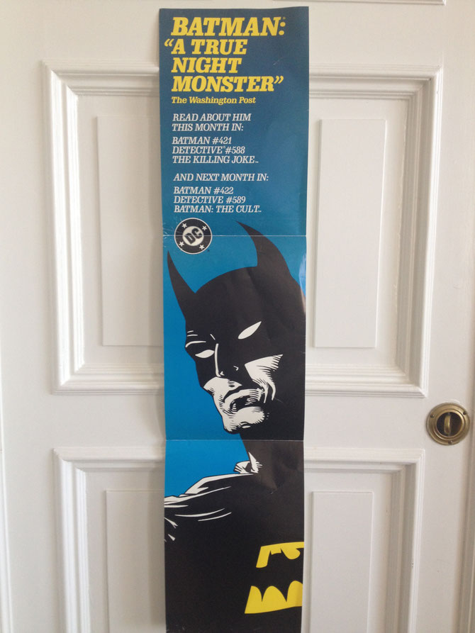 A promotional poster for the Killing Joke among other titles, from a comic book store, 1988. 