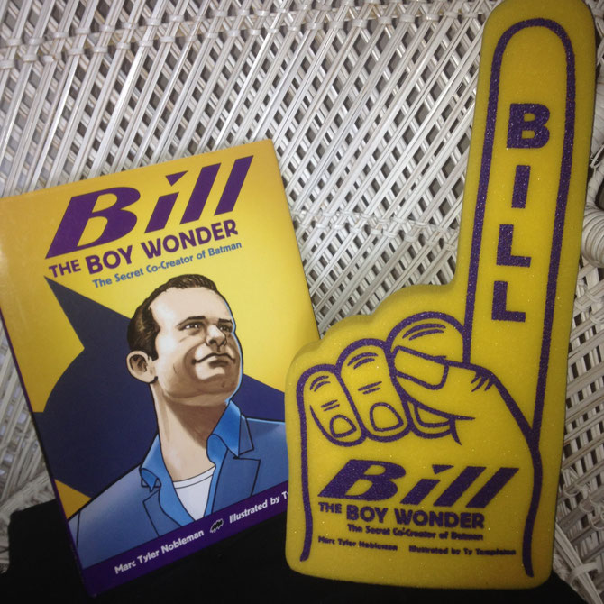 Bill the Boy Wonder by Marc Tyler Nobleman & a promotional item for the book.