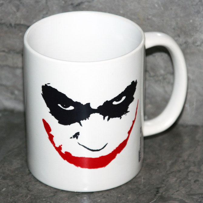 The Dark Knight: Joker face mug, by Pyramid. UK.