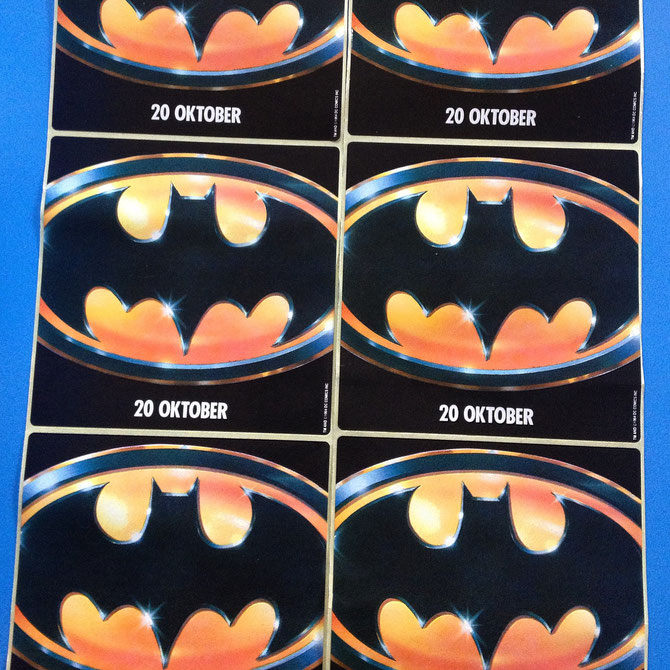 Batman the 1989 movie promo stickers from Sweden, with the Swedish release date - October 20 (1989)
