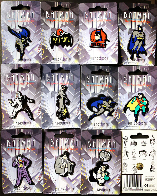 Batman Pin Brooces from 1992, complete series 1.