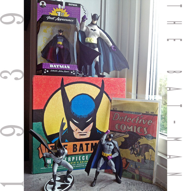 'First Appearance" Batman, as he was designed in 1939 by Bill Finger - from a concept by Bob Kane.