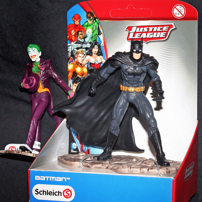 the Joker (limited first version) and Batman PVC figure by Schleich, Germany.